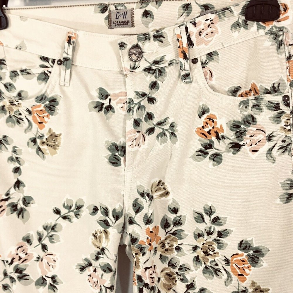 Citizens of Humanity Sz 27 Mandy High Waist Retro Slim Roll Up Floral Jeans - Picture 4 of 16